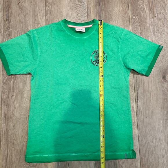 SCOTCH & SODA Men's T-Shirt Logo Green Size M - Picture 4 of 10